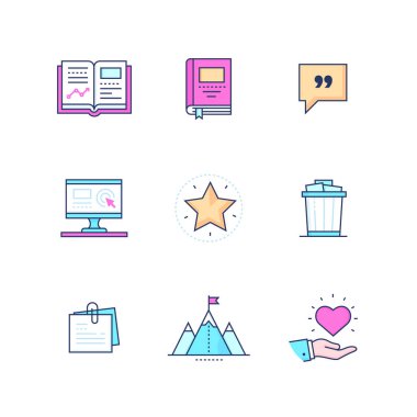 İş kavramları - çağdaş çizgi tasarım stili Icons set