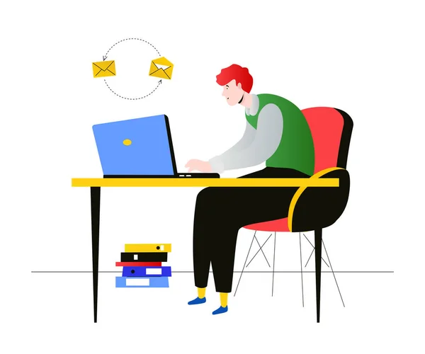 Trabalhador freelance - ilustração de estilo de design plano moderno — Vetor de Stock