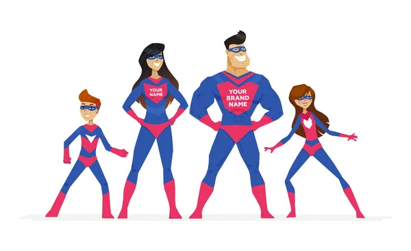 Super Rodzina-postacie z kreskówek kolorowe ilustracji — Wektor stockowy