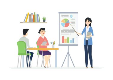 İş toplantısı - modern vektör çizgi film karakterleri çizim