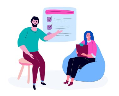 İş planlama - modern renkli düz tasarım tarzı illüstrasyon