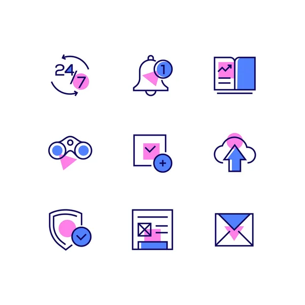 Business and management - line design icons set — стоковый вектор