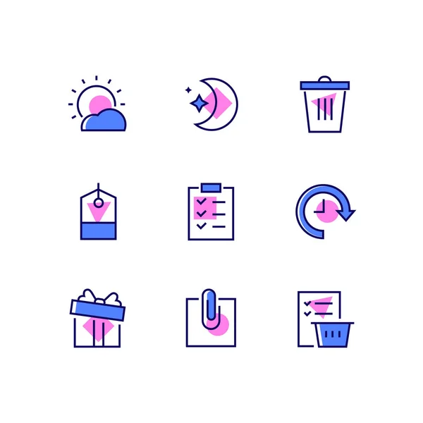 Office work - line design style icons set — Stock Vector