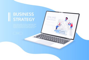 Online eğitim - düz tasarım tarzı renkli web afiş