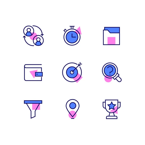 Business and management - line design icons set — стоковый вектор