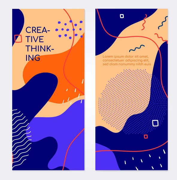 Kleurrijke sjablonen-set van moderne abstracte verticale banners — Stockvector