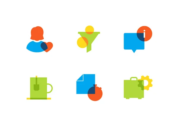 Business en Financiën-platte ontwerp stijl icons set — Stockvector