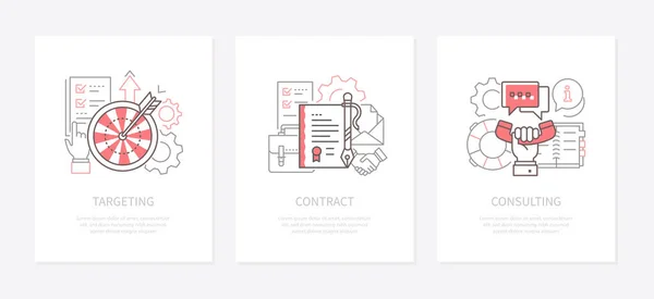 Business strategy - line design icons set — стоковый вектор