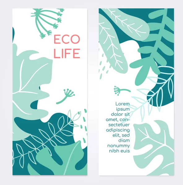 Eco Life-zestaw nowoczesnych abstrakcyjnych pionowych banerów — Wektor stockowy