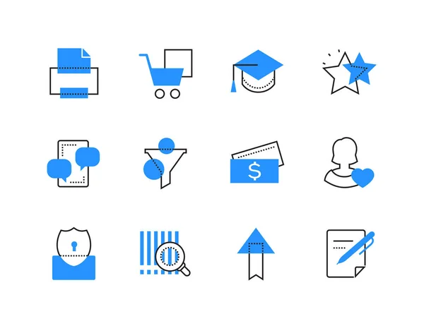 Online diensten en technologie kleur icons set — Stockvector
