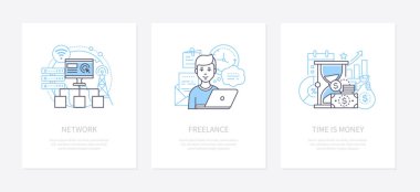 Bilgisayar ağı, iletişim sistemi kavram simgeleri seti