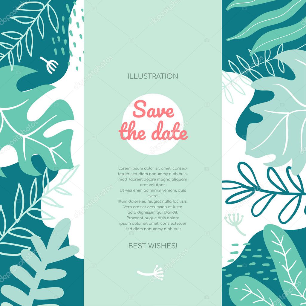 Save the date - modern flat style abstract banner