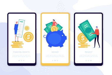 Para akışı - vektör web sayfalarının kümesi