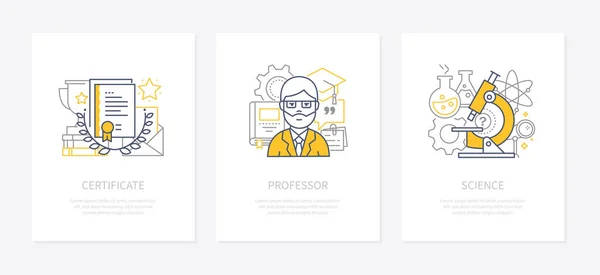 Online education - line design style icons set — Stock Vector