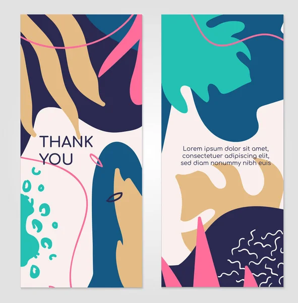 Thank you abstract vector banner templates set — Stock Vector