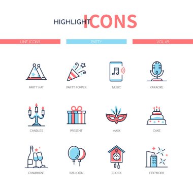 Parti ve kutlama - satır tasarım simgeleri belirlendi