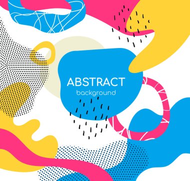 Parlak renk kaotik şekiller düz vektör çizimi