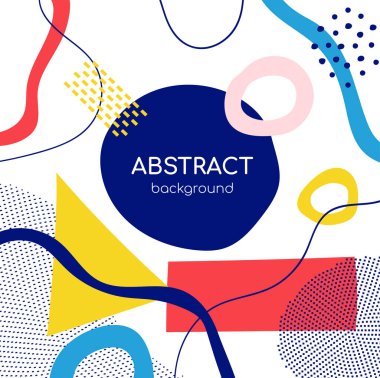 Renkli soyut geometrik şekiller düz vektör çizimi