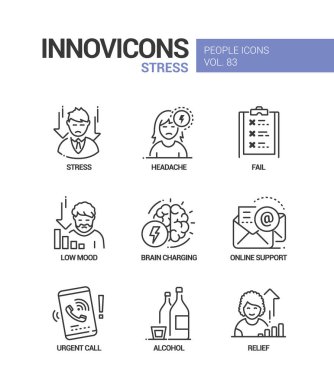 Stres konsepti tasarım biçimi simgeleri