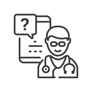 Danışma çevrimiçi - satır tasarımı tek izole simge