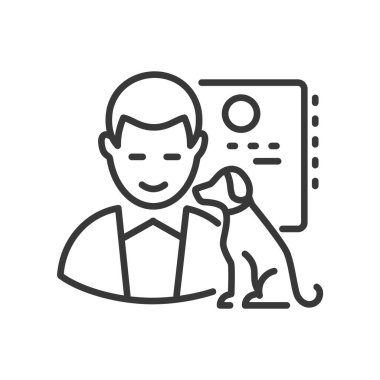 Veteriner - vektör çizgisi tasarımı Tek izole simge