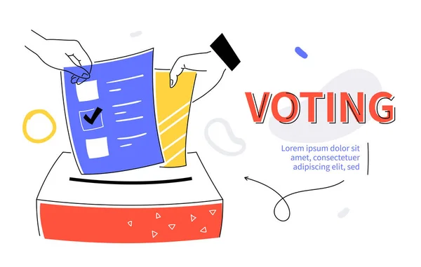 Голосування - сучасний барвистий веб-банер плоского дизайну — стоковий вектор
