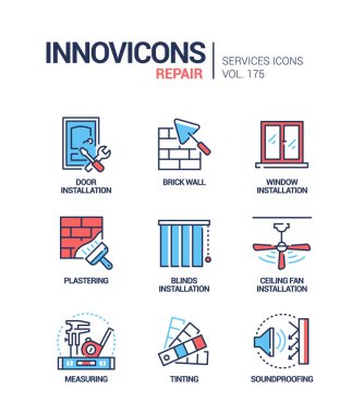 Onarım hizmetleri - satır tasarım simgeleri ayarlandı