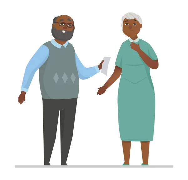 Senior ζευγάρι - πολύχρωμο επίπεδη σχεδίαση στυλ εικονογράφηση — Διανυσματικό Αρχείο