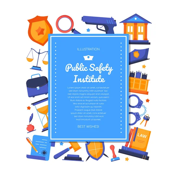 Institut für öffentliche Sicherheit - Vektor flaches Design Banner — Stockvektor