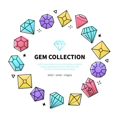 Elmaslar mücevher fuarı - satır tasarım tarzı afişi