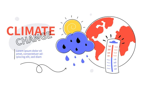 気候変動-カラフルなフラットデザインスタイルのウェブバナー — ストックベクタ