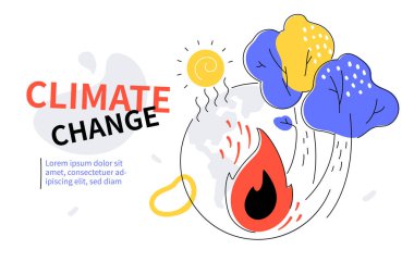 İklim değişikliği - renkli düz tasarım web pankartı