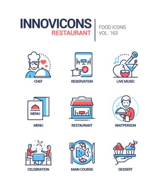 Restoran - modern satır tasarım simgeleri belirlendi