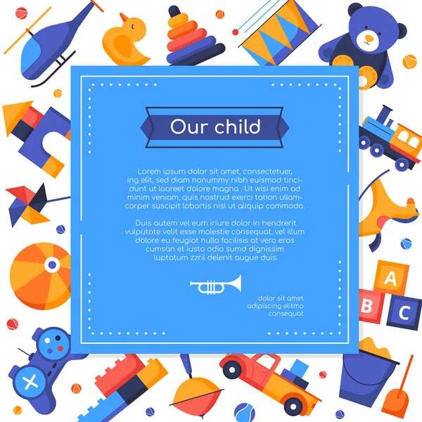 Our child - vector flat design style banner — Stock Vector