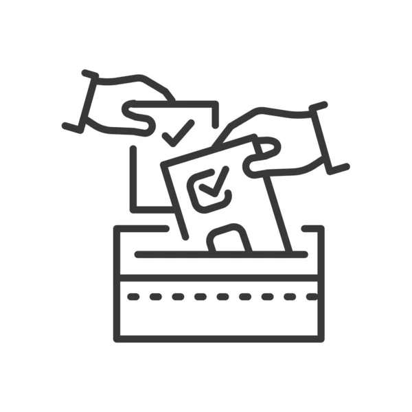 Voto - disegno della linea vettoriale singola icona isolata — Vettoriale Stock