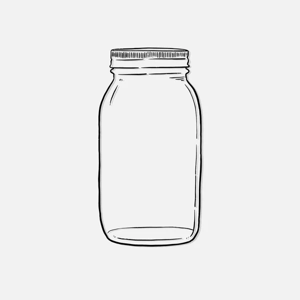 Mason Jar el çizimi vektör çizimi beyaz arkaplan üzerinde izole