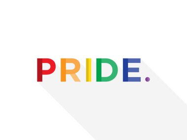 El çizimi aşk LGBT gurur el yazısı beyaz arka planda izole harfler. Poster, sosyal ağ, pankart için vektör şablonu. Poster için gurur duydum. LGBTQ aşk simgesi arkaplanı.