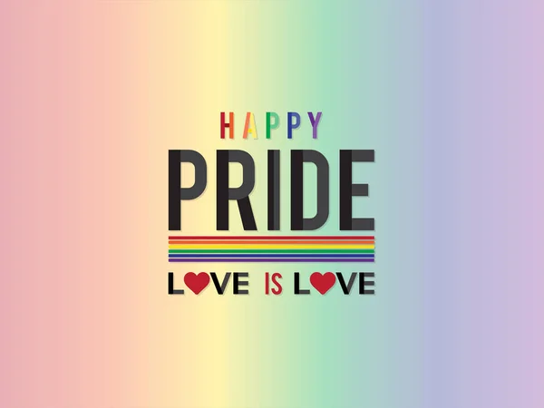 Lgbt Pride Love Love Rainbow Background Vector Template Poster Social — 스톡 벡터