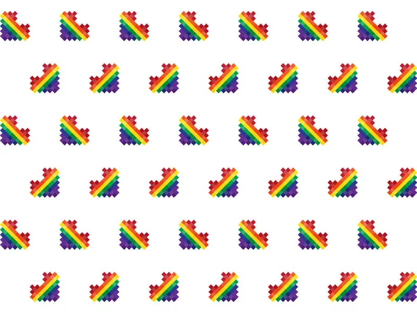 Arte Pixel Lgbt Pride Padrão Fundo Branco Ilustrações Desenho Vector — Vetor de Stock