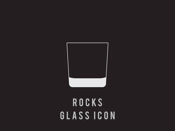 Rocks Ícone Contorno Vidro Vinho Ilustração Vetorial Único Símbolo Esboço —  Vetores de Stock