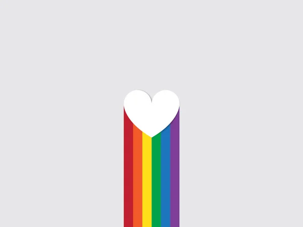 Happy Pride Den Bílým Srdcem Lgbt Komunitní Barevné Pozadí Gay — Stockový vektor