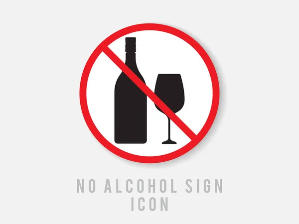 Sin Vector Signo Alcohol Atraviesa Círculo Rojo Icono Advertencia Símbolo — Archivo Imágenes Vectoriales