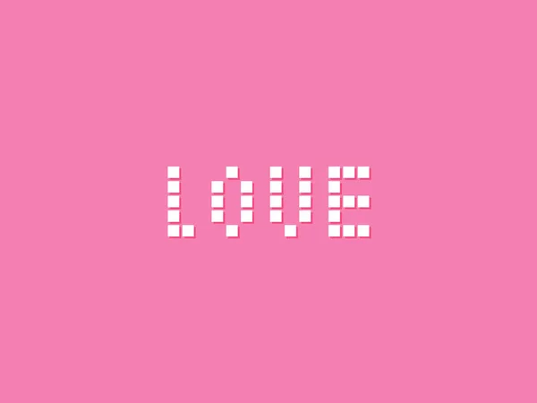 Pixel Szerelem Betű Elszigetelt Rózsaszín Háttérrel Vektor Illusztráció Pixel Art — Stock Vector