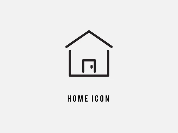 Flat Design Vector Home Ícone Preto Branco Forma Círculo Botão —  Vetores de Stock