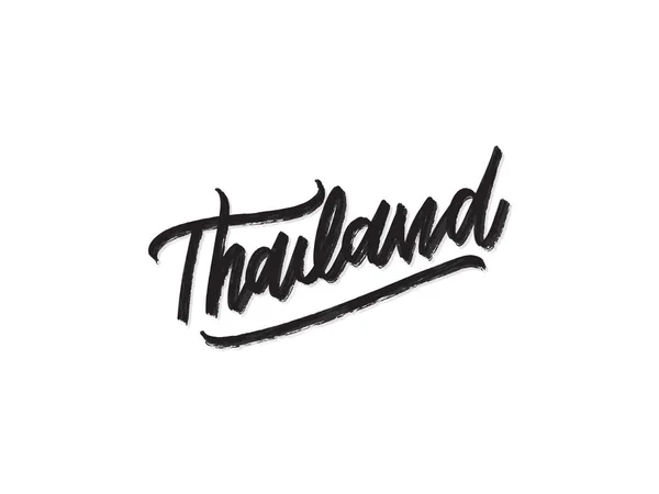Таїланд Ручне Письмове Написання Ізольовано Білому Тлі Векторний Шаблон Плакату — стоковий вектор