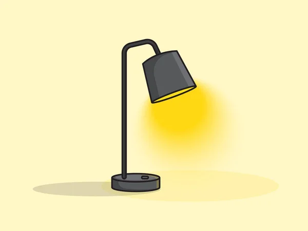 Nachttisch Büro Desktoplampe Comic Gehirn Elektrische Lampe Idee Doodle Faq — Stockvektor