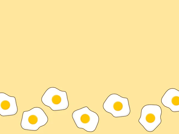Жареное Яйцо Изолировано Желтом Фоне Жареное Яйцо Плоская Икона Крупный — стоковый вектор