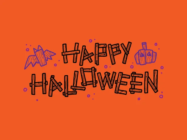 Text Šťastný Halloween Bat Dýně Pro Halloween Den Plakát Reklama — Stockový vektor