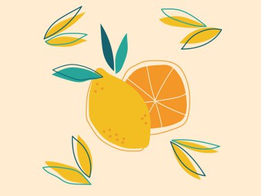 Çeşitli şekiller ve karalama nesneleri çizdim. Soyut modern trend vektör illüstrasyonu. Tüm elementler izole edildi