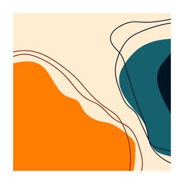 Çeşitli şekiller ve karalama nesneleri çizdim. Soyut modern trend vektör illüstrasyonu. Tüm elementler izole edildi